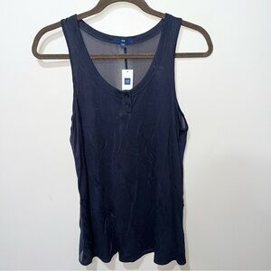 New Gap Sheer- Back Ruffle-Bottom Soft Tank Top